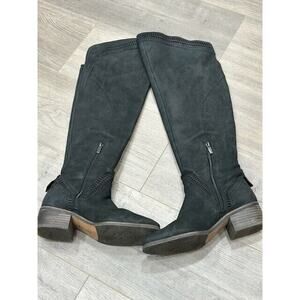 Vince Camuto Womens Karinda Over the Knee Boots Zip Up Leather Black Size 6.5M